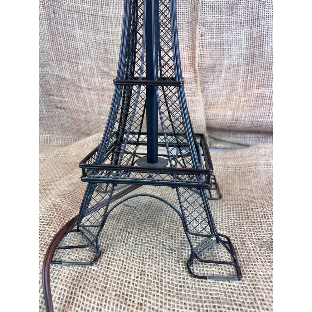Adesso Eifel Tower Novelty Table Lamp with White Fabric Shade